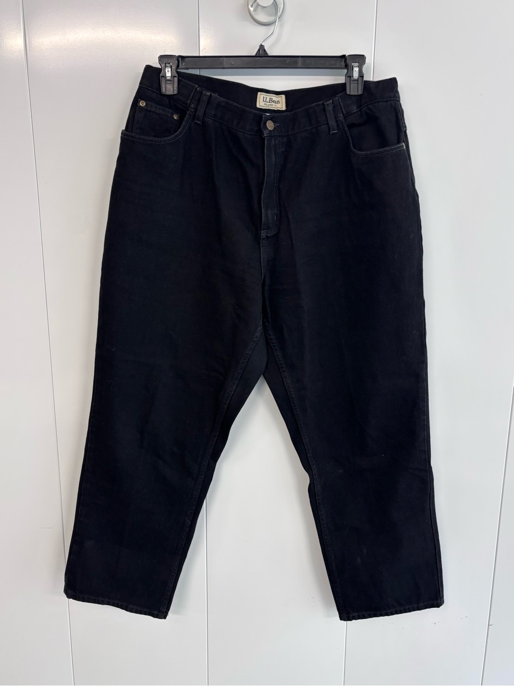 LL Bean VTG Jeans Original Relaxed Fit Womens 20 Black High Rise Mom Denim